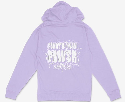 Fourth-Man Power Christian Hoodie – Lavender | Faith-Based Streetwear