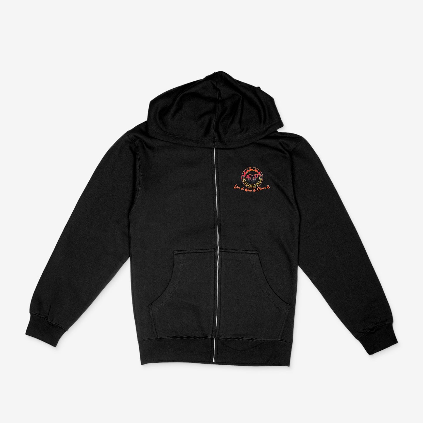 Fourth-Man Power ZipUp Unisex Hoodie (White Lettering)