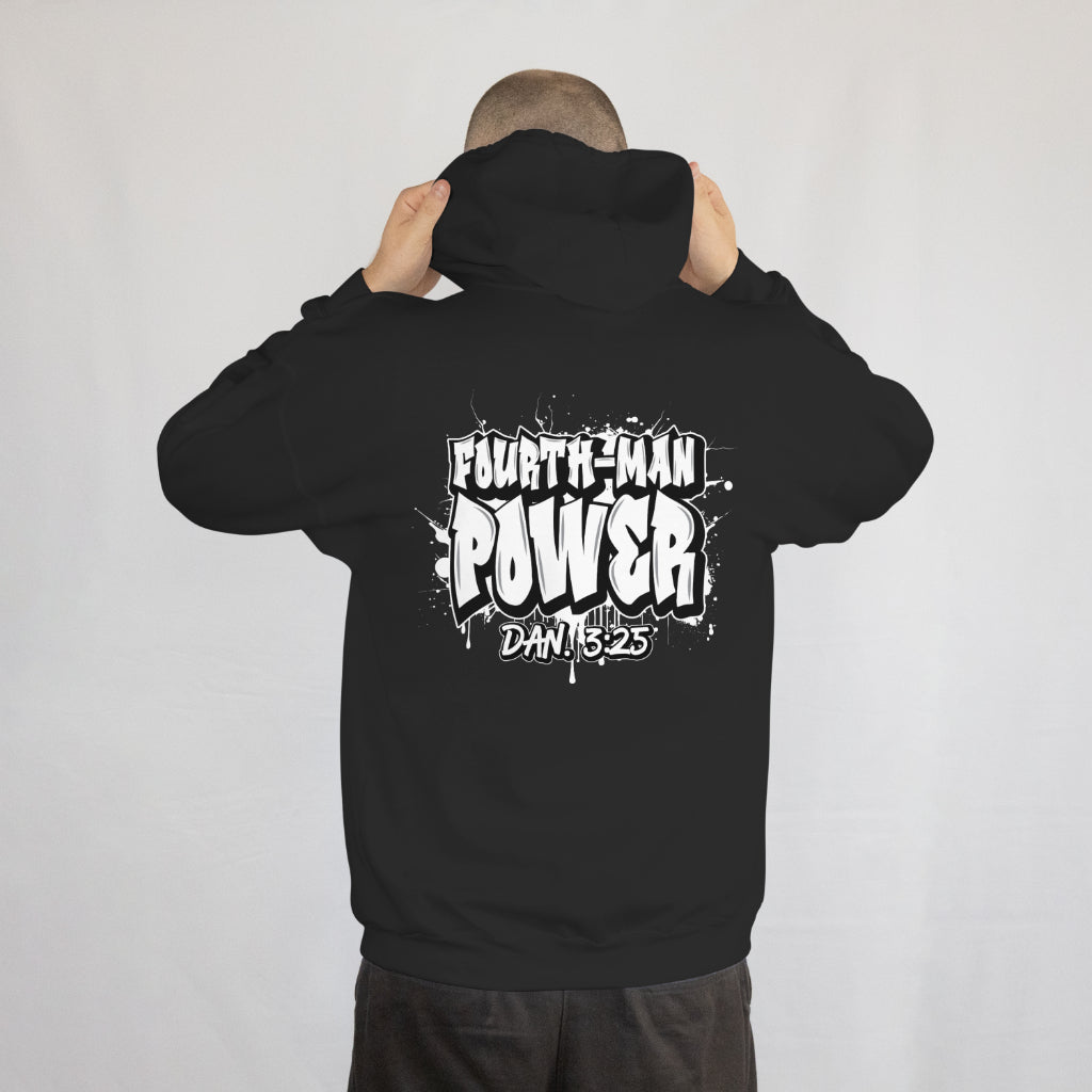 Fourth-Man Power PullOver Unisex Hoodie (White Lettering)