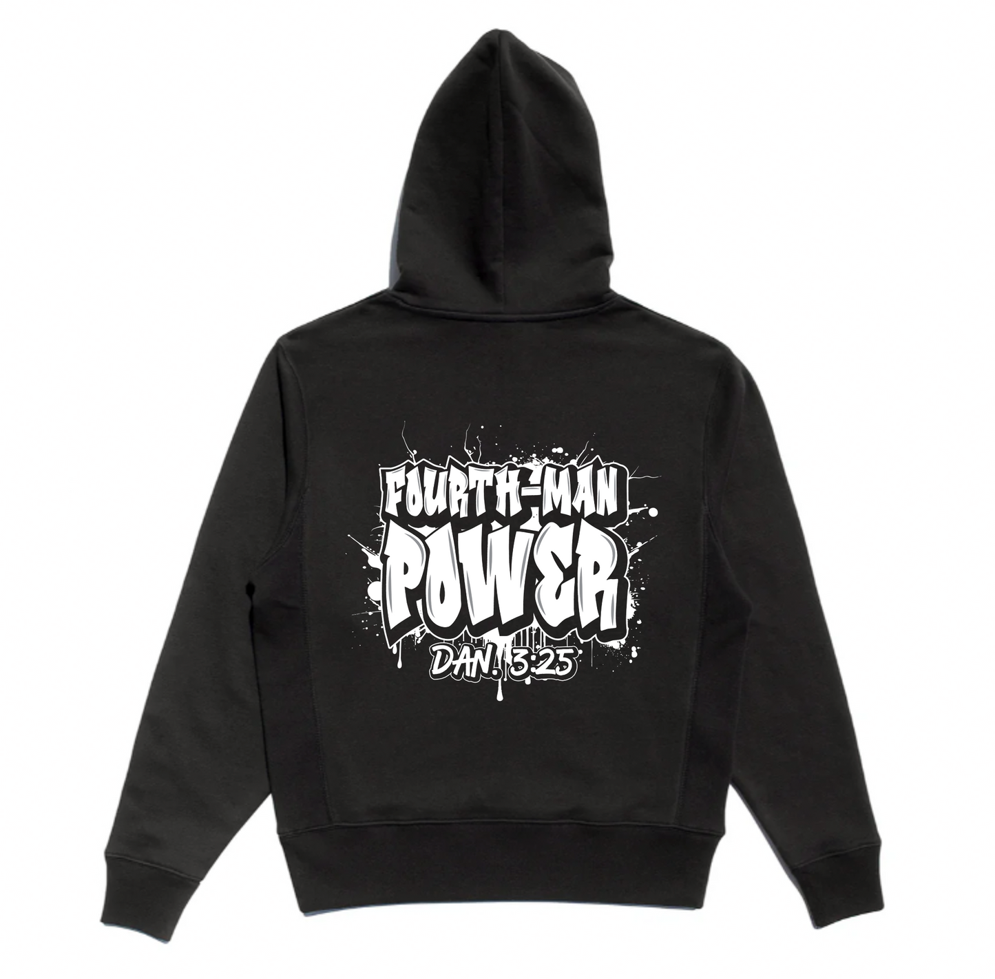 Fourth-Man Power Christian Hoodie – White Back Print | Christian Faith Streetwear