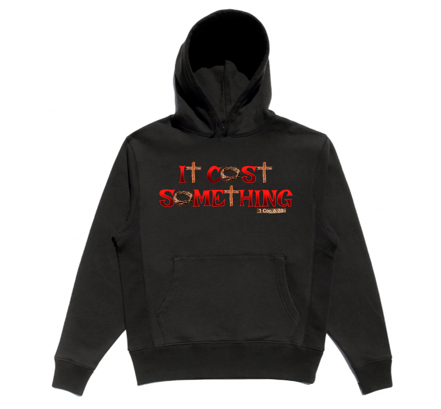 It Cost Something Hoodie – Red Front Print | Christian Faith Streetwear