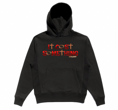 It Cost Something Hoodie – Red Front Print | Christian Faith Streetwear