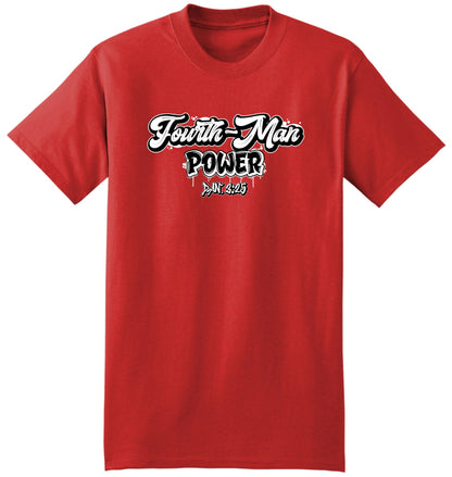 Fourth-Man Power Christian T-Shirt – Black Lettering | Faith-Based Streetwear
